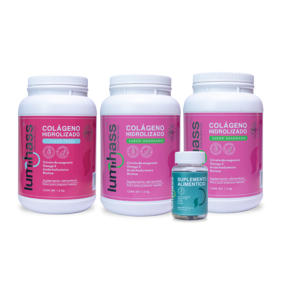 Colágeno Lumihass 3 Pzas Sabor Arandano Y Fresa + Dx