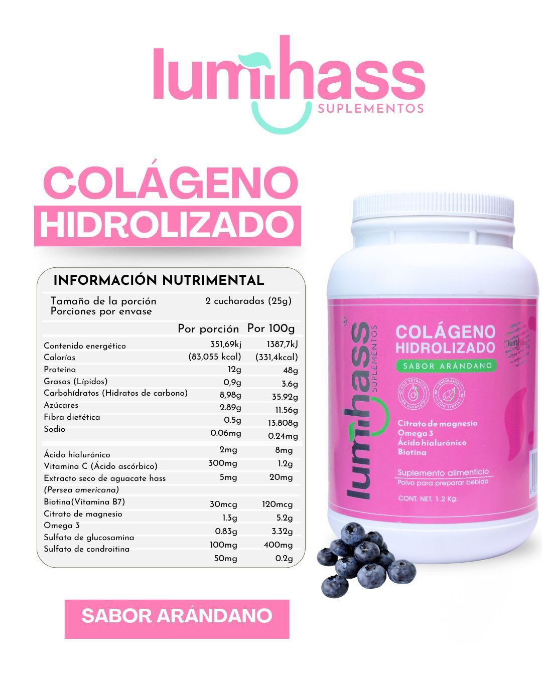 Lumihass Colageno Arándano + Ácido Hialuronico