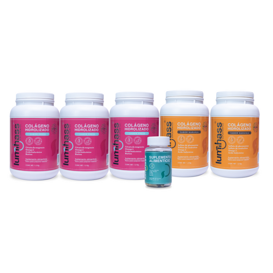 Lumihass Colageno 5 Pzs Sabor Fresa Y Naranja + detox Regalo