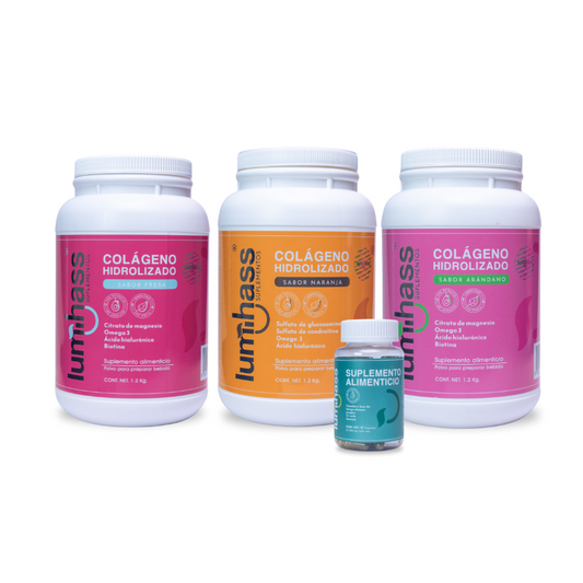 Colágeno Lumihass 3 Pzas Sabor Fresa Arandano Y Naranja +dx
